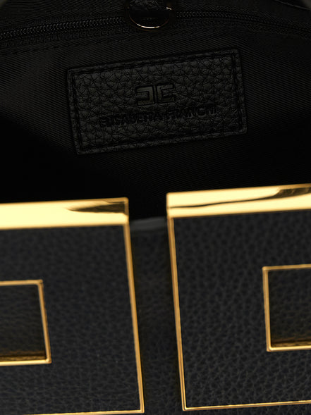 Elisabetta Franchi Black Polyester Tote Bag