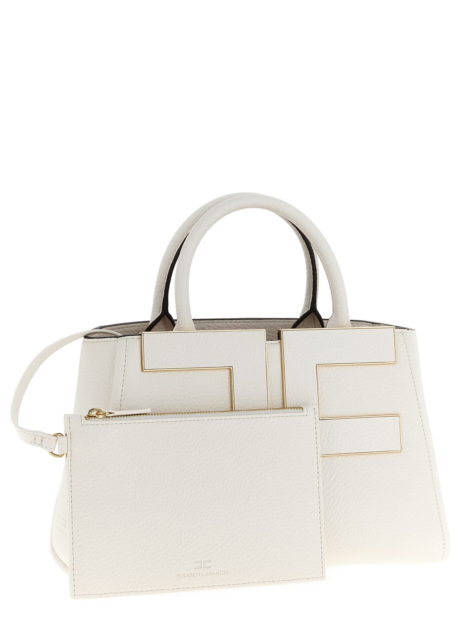 Elisabetta Franchi White Polyester Tote Bag