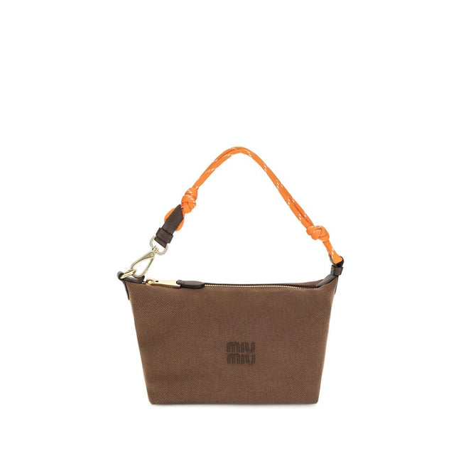 Miu Miu Brown Cotton Shoulder Bag