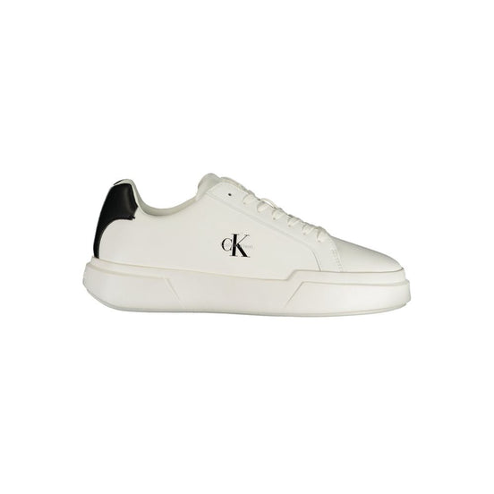 Calvin Klein White Contrast-Panel Sneakers
