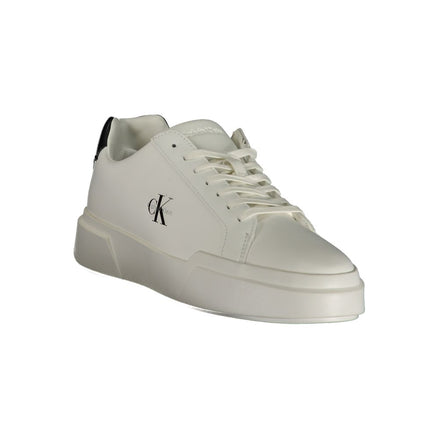 Calvin Klein White Contrast-Panel Sneakers