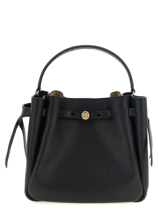 Tory Burch Romy Black Leather Bucket Bag