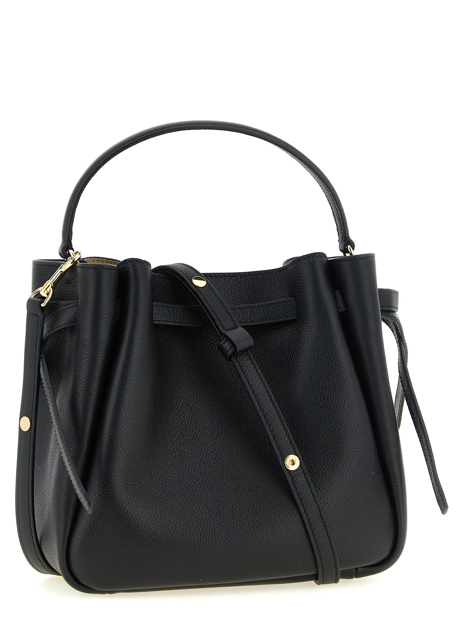 Tory Burch Romy Black Leather Bucket Bag