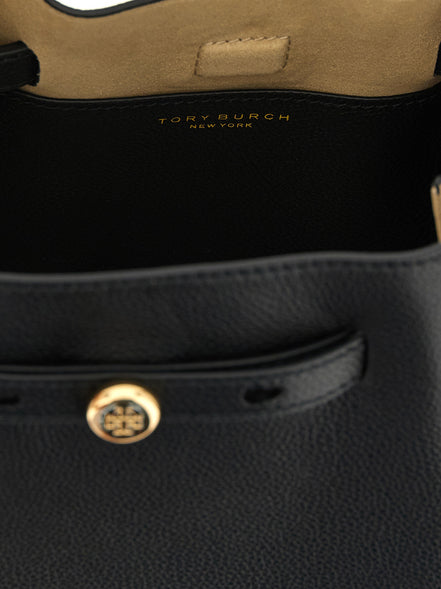 Tory Burch Romy Black Leather Bucket Bag