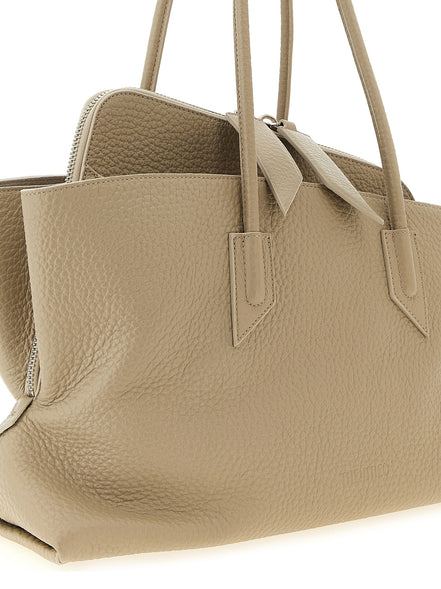 The Attico Beige Bovine Leather Shoulder Bag