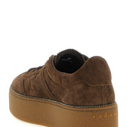 Hogan Brown Calfskin Platform Sneakers