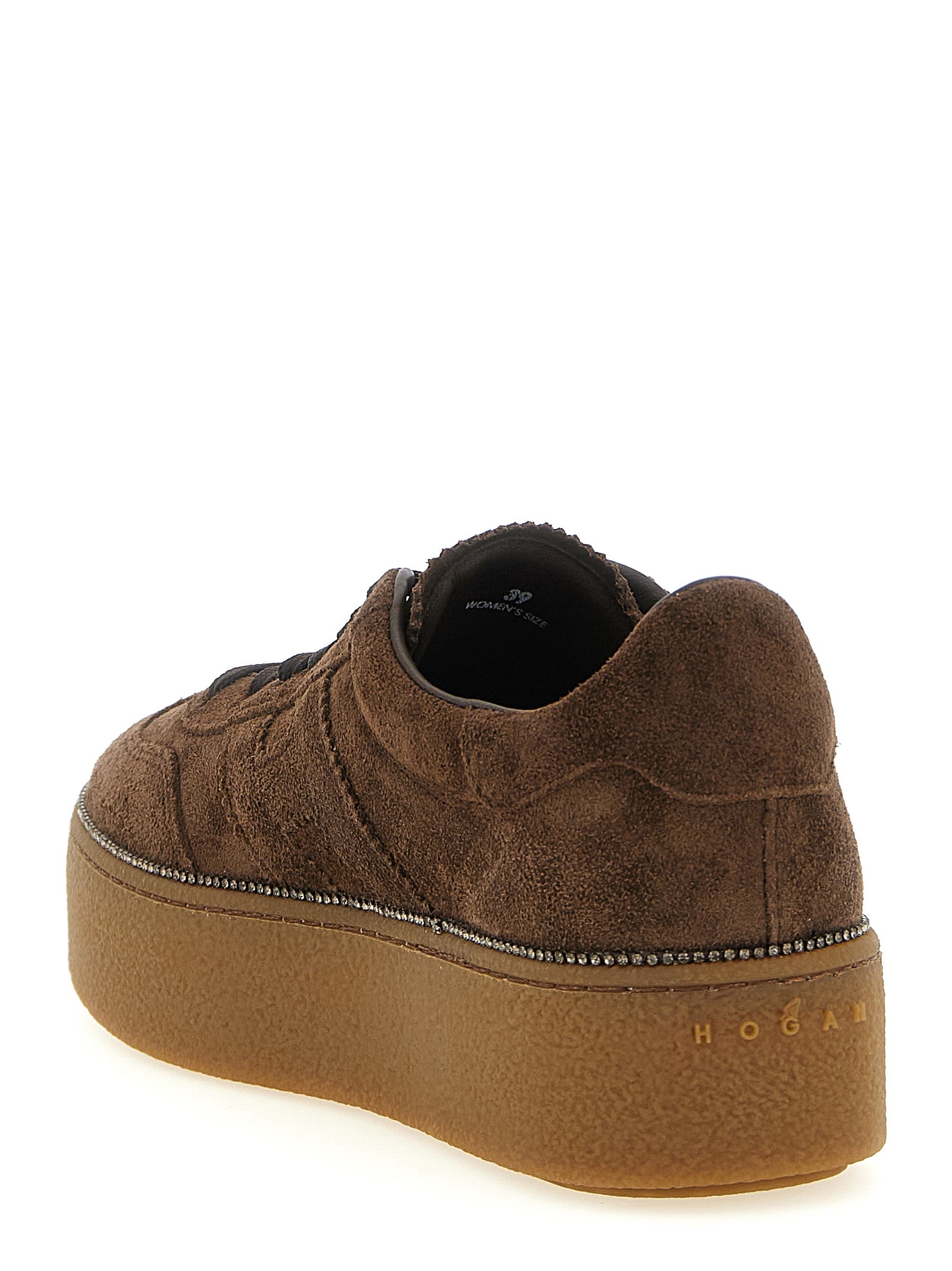 Hogan Brown Calfskin Platform Sneakers