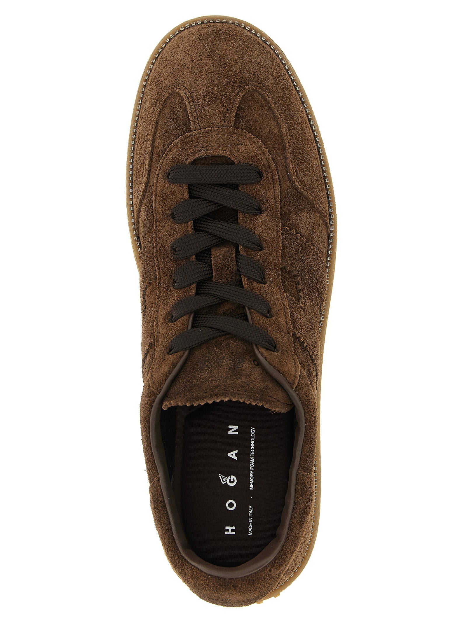 Hogan Brown Calfskin Platform Sneakers