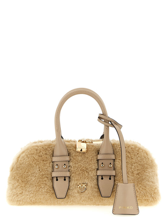 PINKO Gray Polyester Handbag