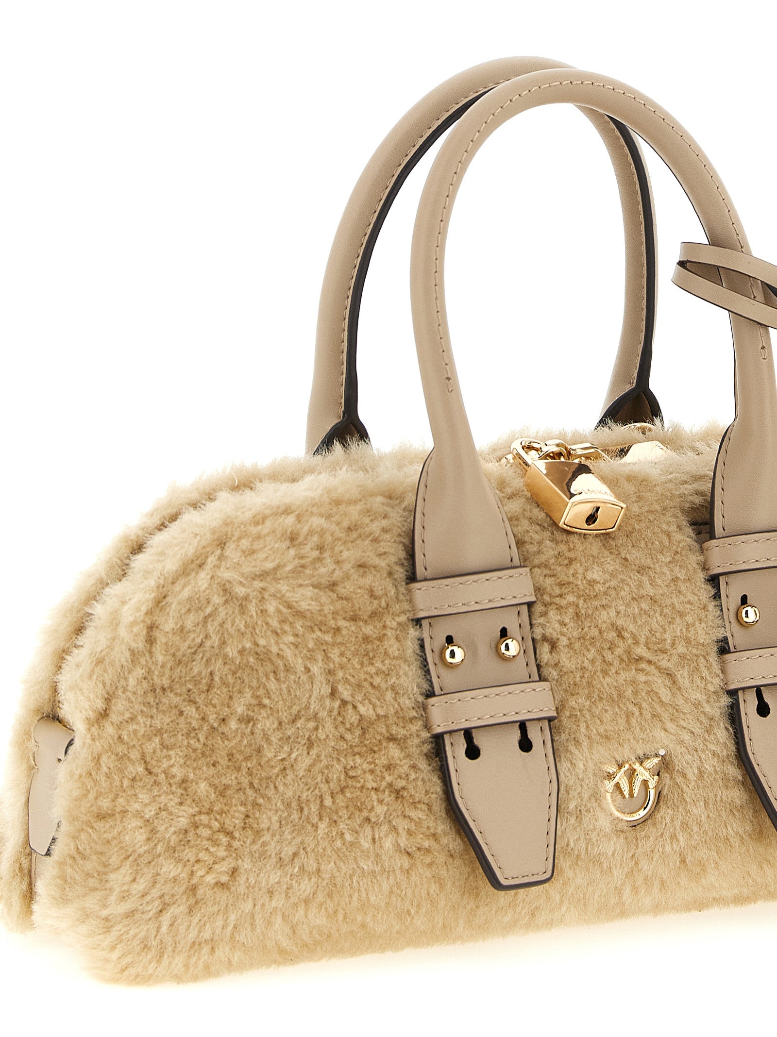 PINKO Gray Polyester Handbag