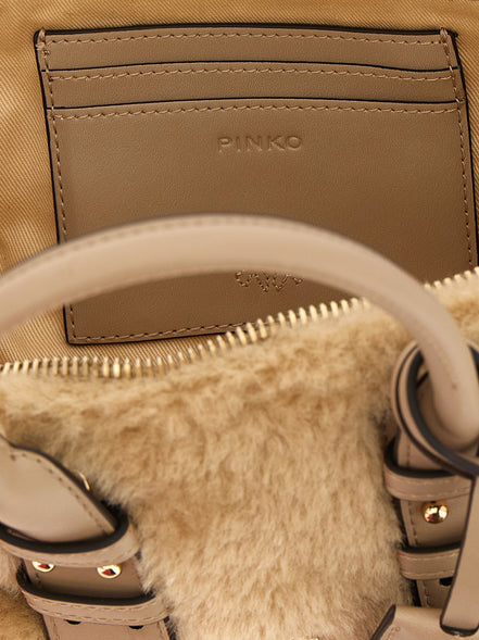 PINKO Gray Polyester Handbag