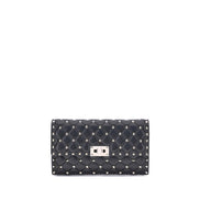 Valentino Garavani Black Calf Leather Bos Taurus Shoulder Bag