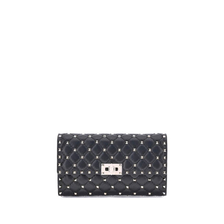 Valentino Garavani Black Calf Leather Bos Taurus Shoulder Bag