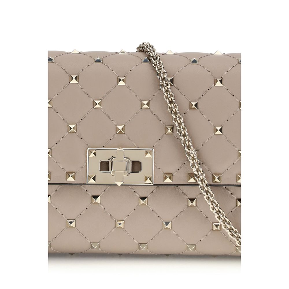 Valentino Garavani Beige Calf Leather Bos Taurus Shoulder Bag