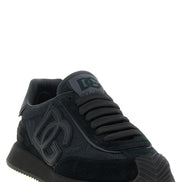 Dolce & Gabbana Black Leather Athletic Sneakers