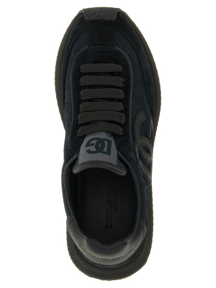 Dolce & Gabbana Black Leather Athletic Sneakers