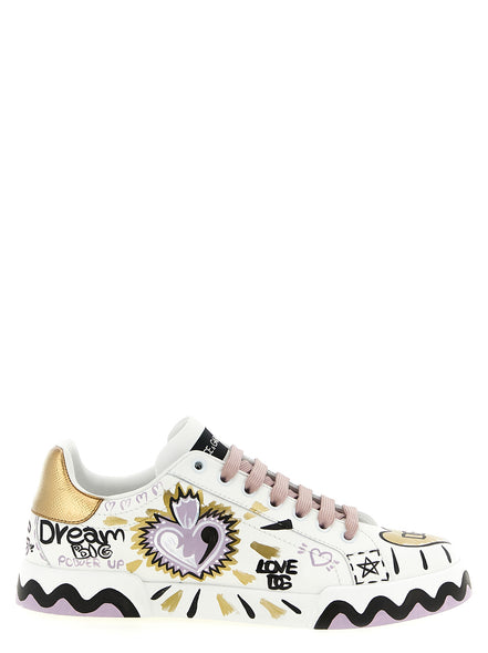 Dolce & Gabbana Multicolor Calfskin Low Top Sneakers