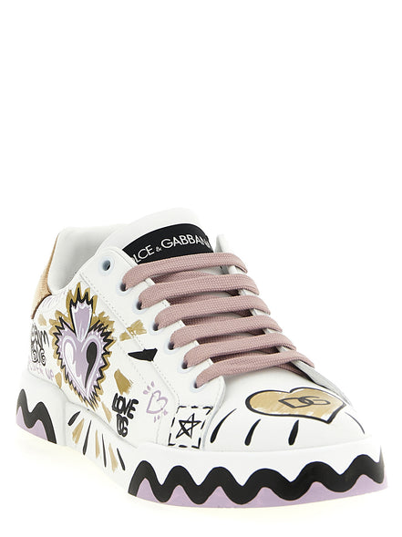 Dolce & Gabbana Multicolor Calfskin Low Top Sneakers