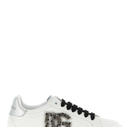 Dolce & Gabbana Silver Calfskin Low Top Sneakers