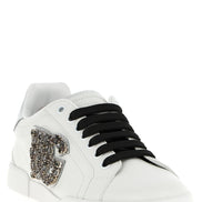 Dolce & Gabbana Silver Calfskin Low Top Sneakers