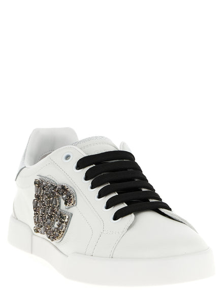 Dolce & Gabbana Silver Calfskin Low Top Sneakers