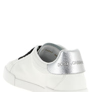 Dolce & Gabbana Silver Calfskin Low Top Sneakers