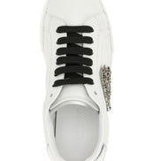 Dolce & Gabbana Silver Calfskin Low Top Sneakers