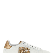 Dolce & Gabbana Gold Calfskin Low Top Sneakers