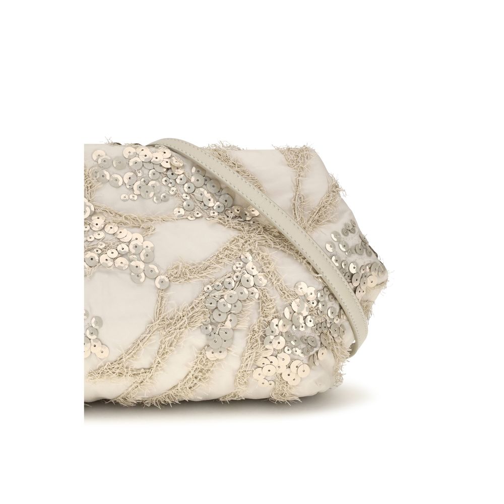 Brunello Cucinelli Beige Silk Clutch Bag