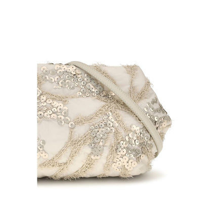 Brunello Cucinelli Beige Silk Clutch Bag