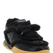PINKO Black Cowhide Chunky Sneakers