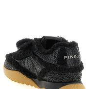 PINKO Black Cowhide Chunky Sneakers