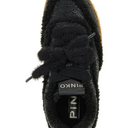 PINKO Black Cowhide Chunky Sneakers