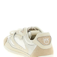PINKO White Leather Low Top Sneakers