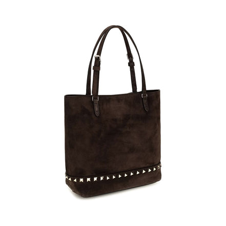 Valentino Garavani Brown Calf Leather Bos Taurus Shoulder Bag