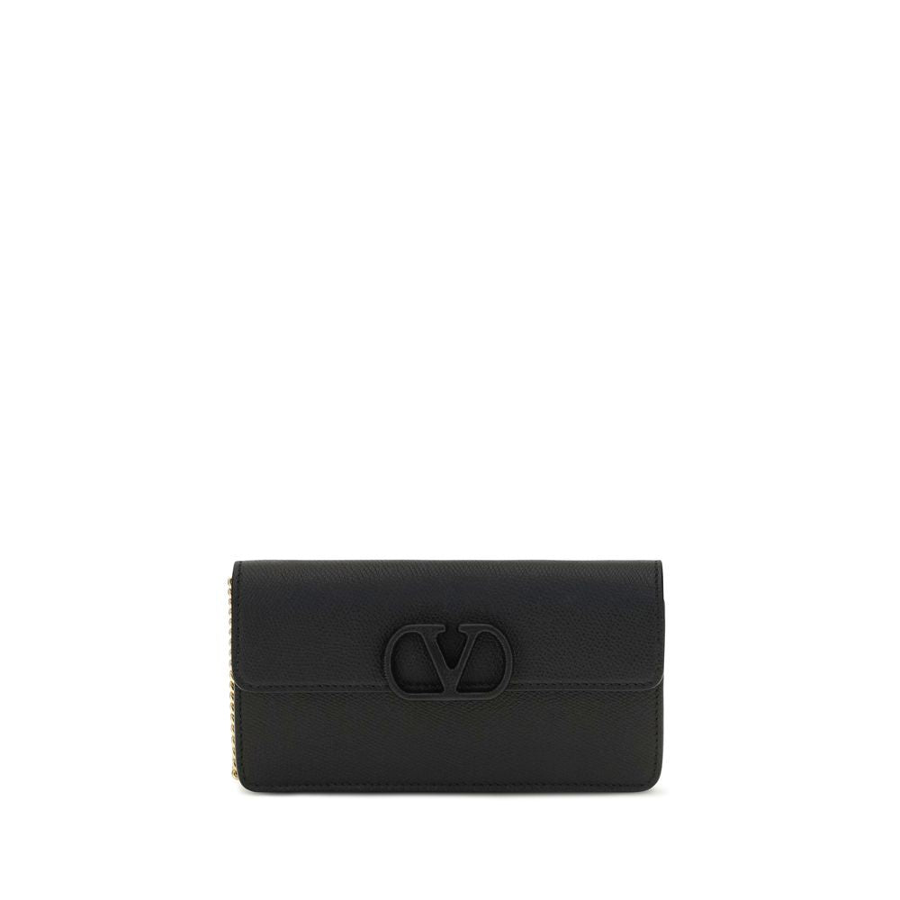 Valentino Garavani Black Calf Leather Bos Taurus Wallet