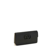 Valentino Garavani Black Calf Leather Bos Taurus Wallet