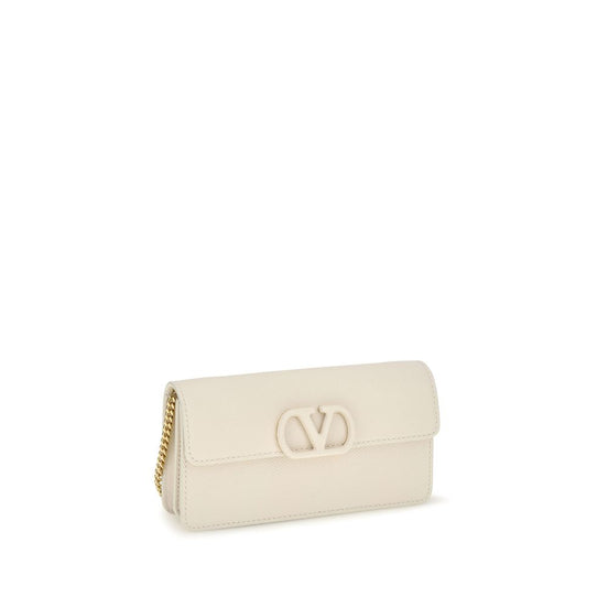 Valentino Garavani Beige Calf Leather Bos Taurus Wallet