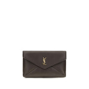 Saint Laurent Brown Lamb Ovis Aries Aries Clutch Bag
