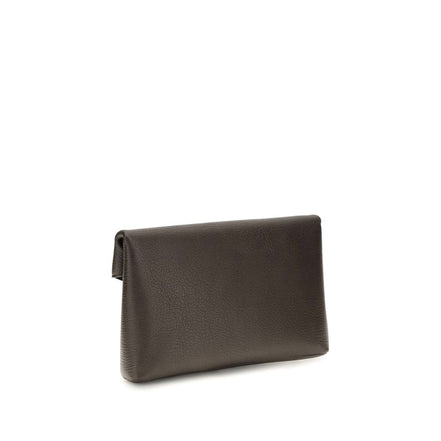 Saint Laurent Brown Lamb Ovis Aries Aries Clutch Bag