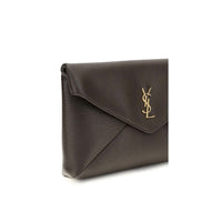 Saint Laurent Brown Lamb Ovis Aries Aries Clutch Bag