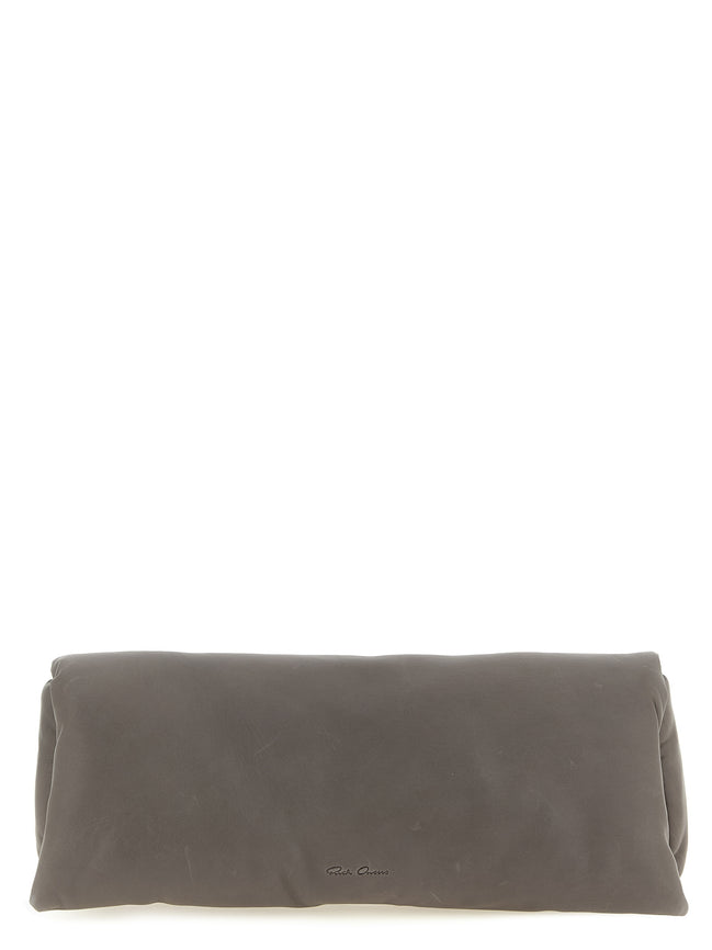 Rick Owens Gray Calfskin Clutch Bag