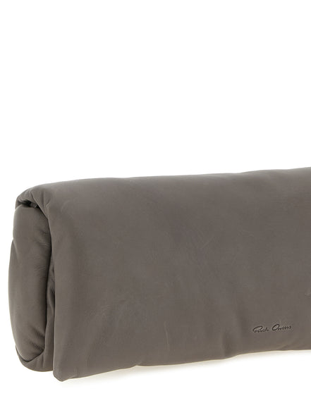 Rick Owens Gray Calfskin Clutch Bag