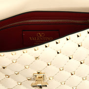 Valentino Garavani White Lamb Leather Shoulder Bag