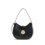 Versace Black Calf Leather Bos Taurus Shoulder Bag