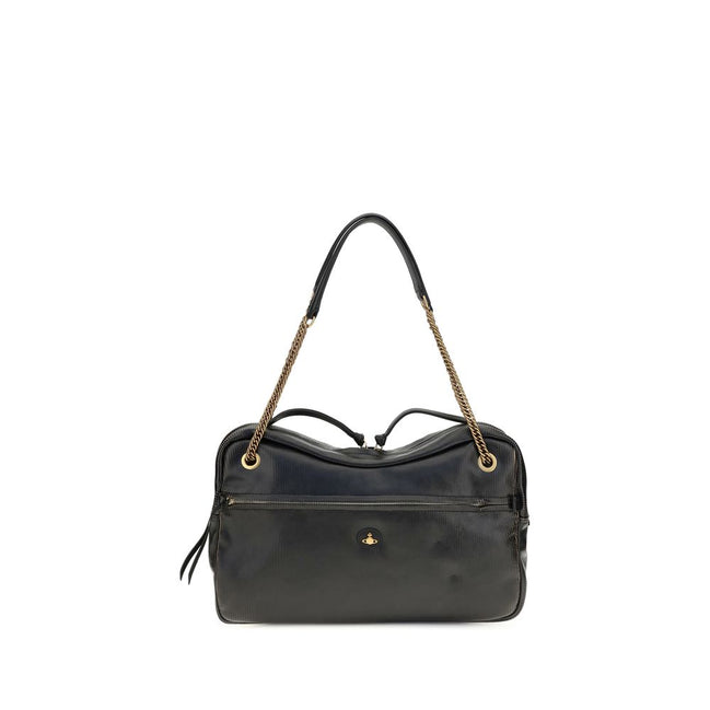 Vivienne Westwood Black Calf Leather Bos Taurus Shoulder Bag