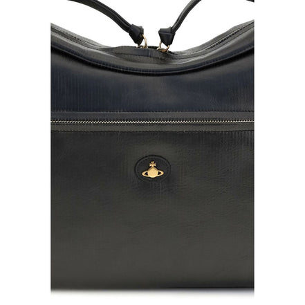 Vivienne Westwood Black Calf Leather Bos Taurus Shoulder Bag
