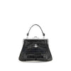 Vivienne Westwood Black Calf Leather Bos Taurus Handbag