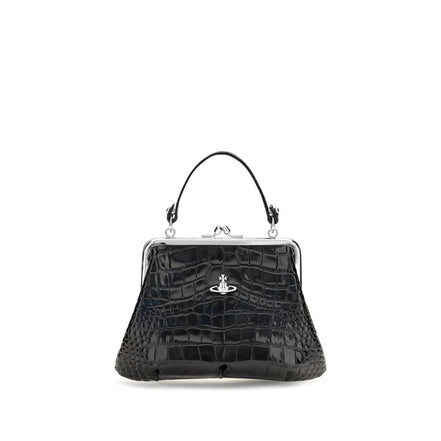 Vivienne Westwood Black Calf Leather Bos Taurus Handbag