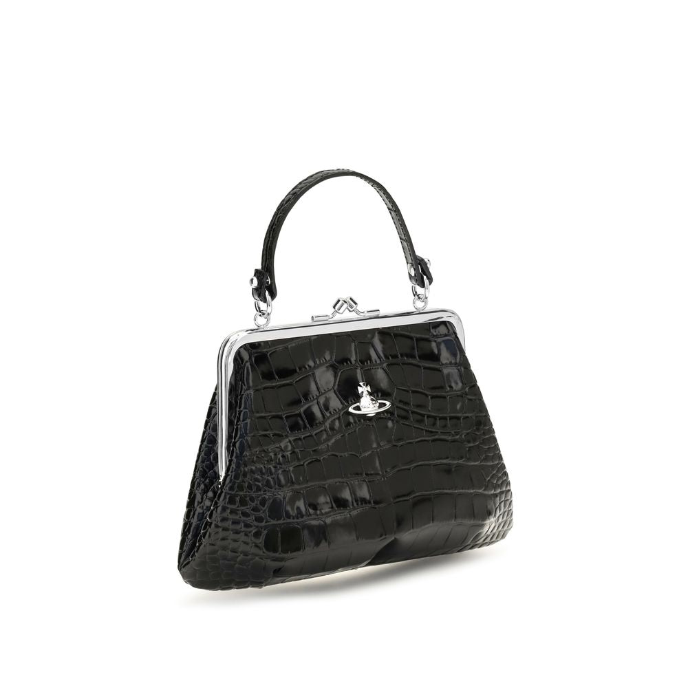 Vivienne Westwood Black Calf Leather Bos Taurus Handbag